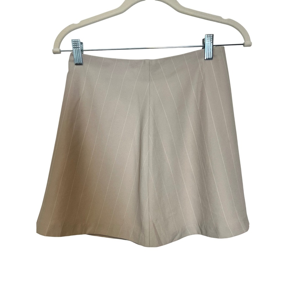 Vintage Y2K 90's Rampage Tan Pinstripe Mini Skirt Size 5  Style 3R679